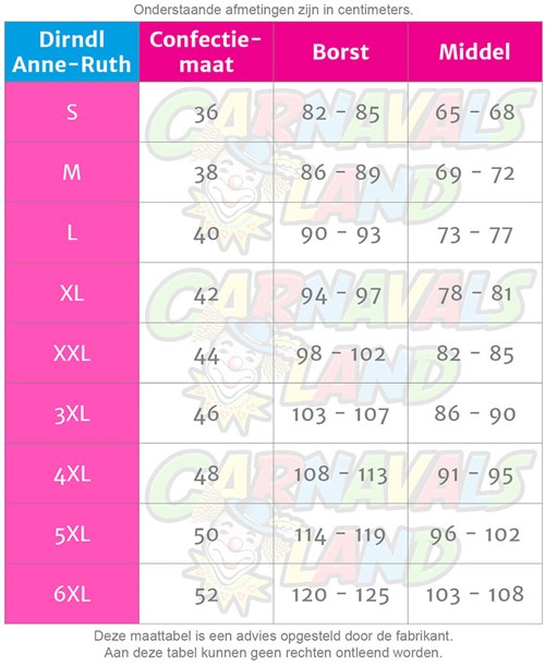 Maattabel Dirndl Anne-Ruth (26) (200376)