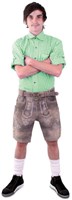 Heren Lederhose Kort Runderleer Antiek Bruin 