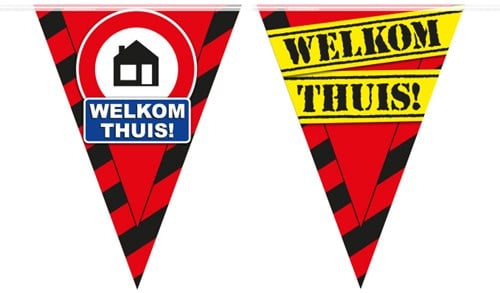 Vlaggenlijn Party Welkom Thuis Verkeersbord