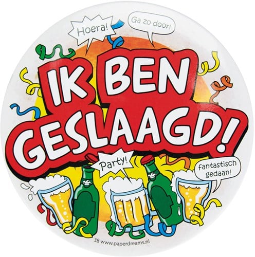 Button xl Geslaagd