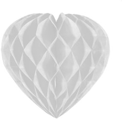Decoratie Hartje Wit 30cm