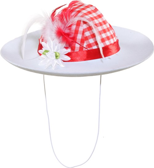 Tiroler Hoed Rood/Wit voor dames 