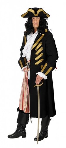Heren Piratenjas de Luxe Zwart 