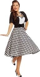 Rock 'n Roll Jurk Zwart-Wit voor dames 