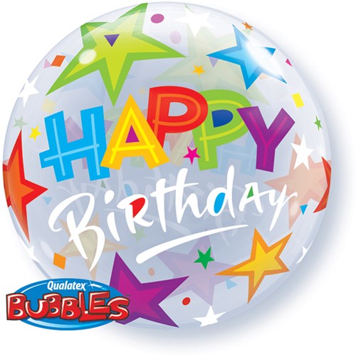 Bubble Ballon Happy Birthday Stars