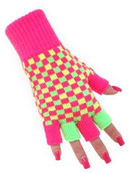 Vingerloze Handschoenen Neon Geblokt