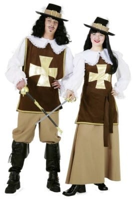 Kostuum Musketiersdame Bruin 