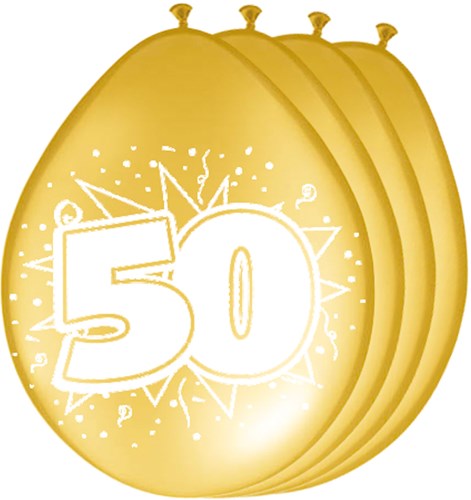 Ballonnen 50 Goud 8st