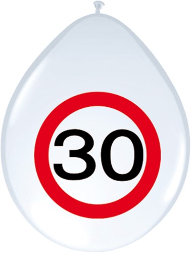 Ballonnen 30 jaar Verkeersbord 8st