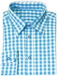 Tiroler Overhemd Turquoise Luxe (katoen/polyester)