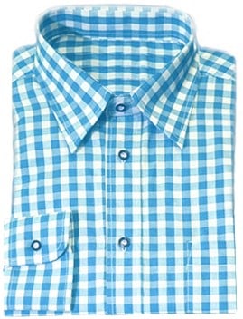 Tiroler Overhemd Turquoise Luxe (katoen/polyester)