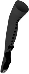 Sexy Overknee Zwart met Zwarte Stippen + Strikjes 