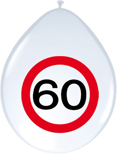 Ballonnen 60 jaar Verkeersbord 8st