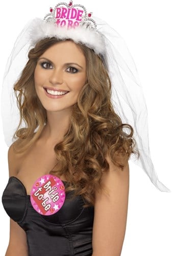 Tiara Bride to Be + Sluier Wit