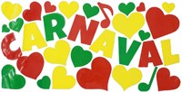 Raamsticker Carnaval Rood-Geel-Groen (30x60cm)