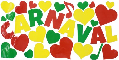 Raamsticker Carnaval Rood-Geel-Groen (30x60cm)