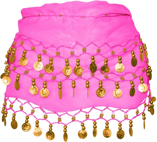 Heupdoek Zigeunerin+Muntjes Pink