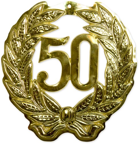 Wanddecoratie Krans 50 jaar Goud (42x45cm)