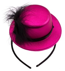 Diadeem Mini Hoedje Metallic Pink