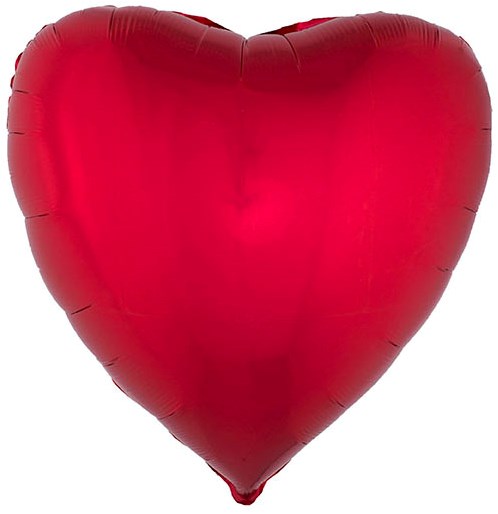 Folieballon Hartje XL Metallic Rood (80x75cm)