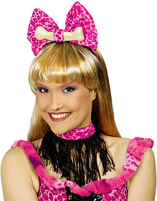 Diadeem en Halsband Oermens Panter Roze 