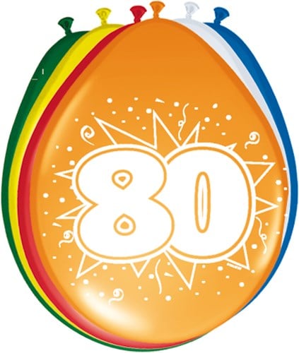 Ballonnen 80 jaar 8st