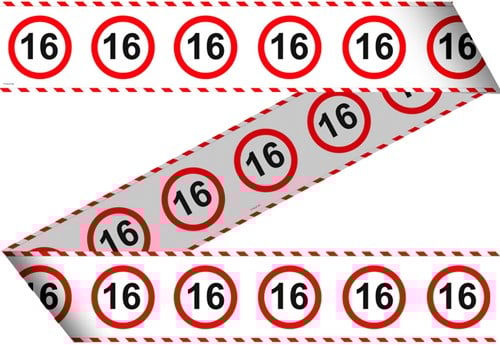 Markeerlint 16 Jaar Verkeersbord