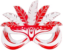 Embleem Masker Rood en Wit - 19x 23cm
