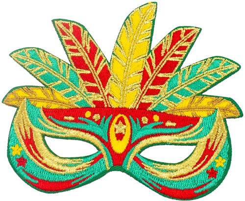 Embleem Masker Rood Geel Groen - 7,5x9cm