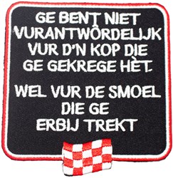 Embleem Vurantwôrdelijk - 9x8cm