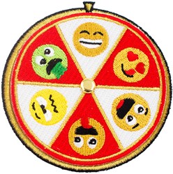 Embleem Emoij Draaischijf - 9x9cm