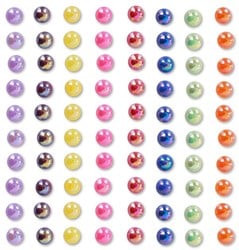 Body Jewel Pearls 6mm Rainbow Kleuren 80st.