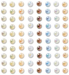 Body Jewel Pearls 6mm Naturel Kleuren 80st.