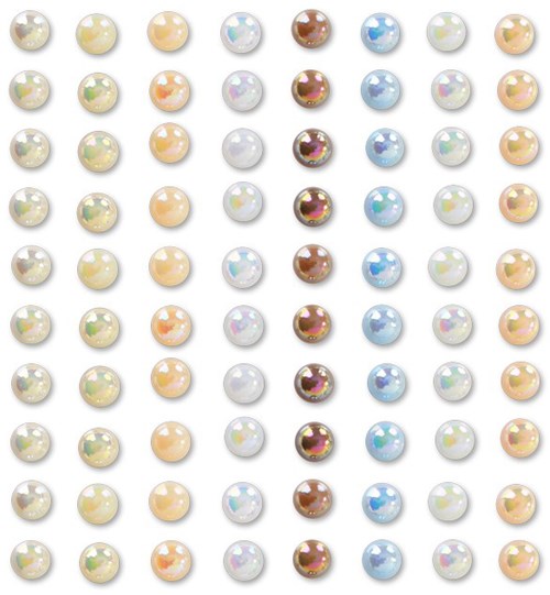 Body Jewel Pearls 6mm Naturel Kleuren 80st.