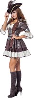 Dames Piratenjurk Bruin-Zilver Luxe -2