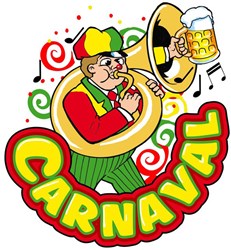 Raamsticker Carnaval-Muziekant Trombone (35x40cm)