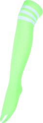 Overknees / Cheerleader Sokken Neon Groen-Wit
