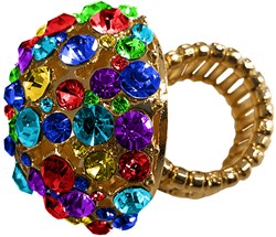 Ring Bling Bling met gekleurde diamanten 