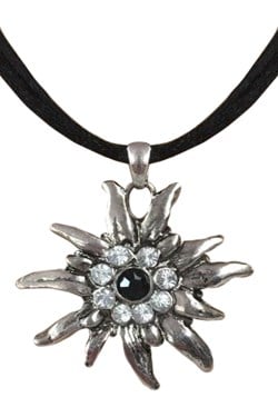 Trachten Ketting Edelweiss met strass