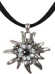 Trachten Ketting Edelweiss met strass
