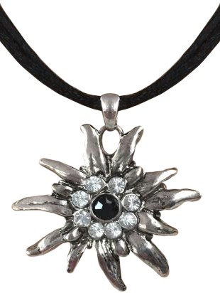 Trachten Ketting Edelweiss met strass