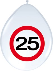Ballonnen 25 jaar Verkeersbord 8st
