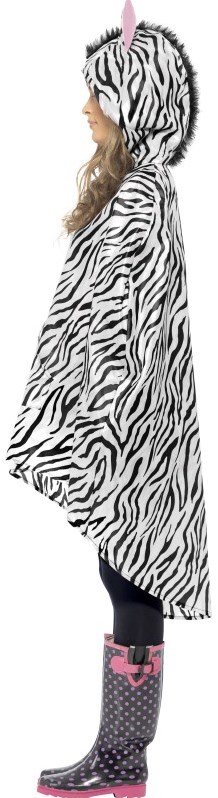 Party Poncho Zebra (Zijkant)