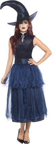 Heksenjurk Midnight Witch Deluxe met Heksenhoed 