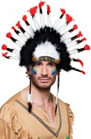 Indianentooi Mohawk Rood-Zwart-Wit