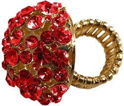 Ring Bling Bling met rode diamanten 