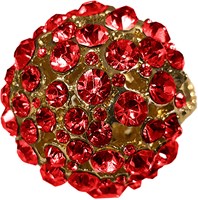 Ring Bling Bling met rode diamanten -2