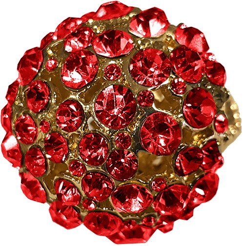 Ring Bling Bling met rode diamanten -2