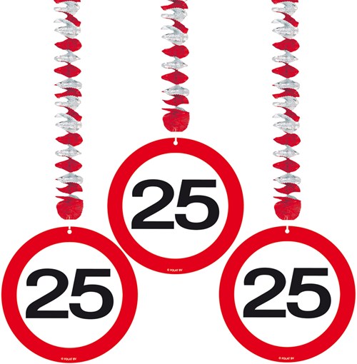 Hangdeco 25 jaar Verkeersbord