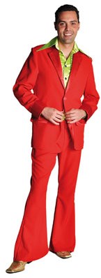 Seventies Kostuum Heer Rood